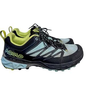 Asolo Softrock Fastpacking Shoe Womens Size 7.5 Black Blue Yellow Hiking Shoes